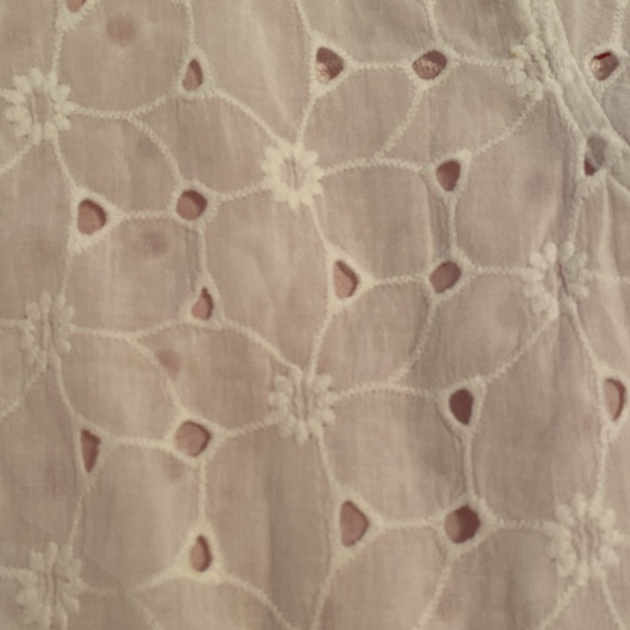 Additions by Chicos Cottage Core White Eyelet Button-Up Shirt - Picture 6 of 7